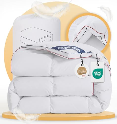 BedFabtasy Zwickel Winterdecke aus Feder und Daunendecke 155x220cm, Oeko-Tex zertifizierte Bettdecke 155x220, 100% Extraweiche Federn & Daunen, Allergiker, RDS Zertifiziert Federbettdecke, Duvet