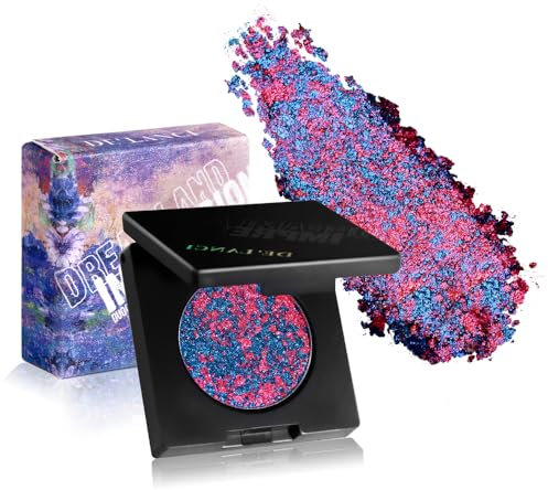 Ombretti Glitter Effetto Multicolor - Palette con Sfumature Blu-Rosa, Pigmenti Intensi a Doppia Cromatura, Ombre Traslucidi con Effetto Cangiante, Glitter Lucidissimo per Trucco Professionale