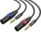 BEITSZ Cavo XLR Maschio a Jack 6.35mm, Jack 6,35mm Stereo TRS Bilanciato Maschio a XLR Maschio per Microfono, Altoparlante, Amplificatore, Audio Console, Mixer(3M,2Pack)