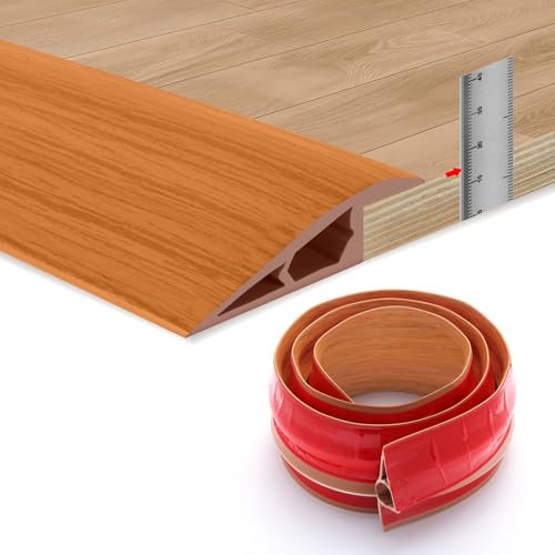 1.2M Self-Adhesive Floor Transition Strips Carpet Trim Strong Adhesive, Ideal for Carpet, Laminate, and Tile Thresholds, Doorways, and Edging (15mm,Yellow Wood Grain)