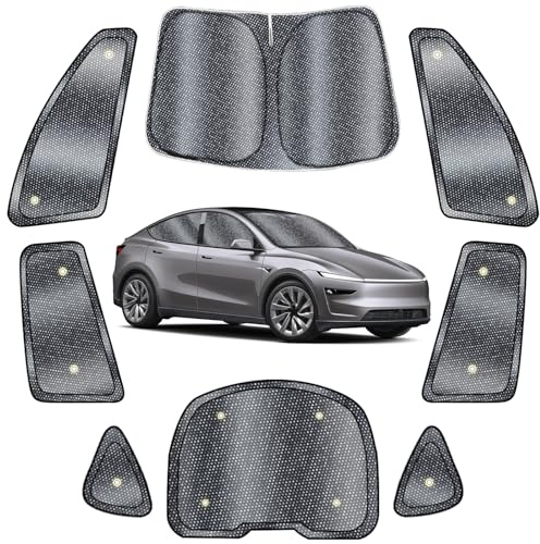 8pcs Car Side Window Shades for T*esla Model Y 2025 2026 |Suction Cup No Falling| Full Car Window Covers for Privacy, Sunshades for Tesla Front Rear Windshield Side Windows | No-Fall Design, Full Car Window Covers for Privacy, Sunshades for Tesla Front Rear Windshield Side Windows