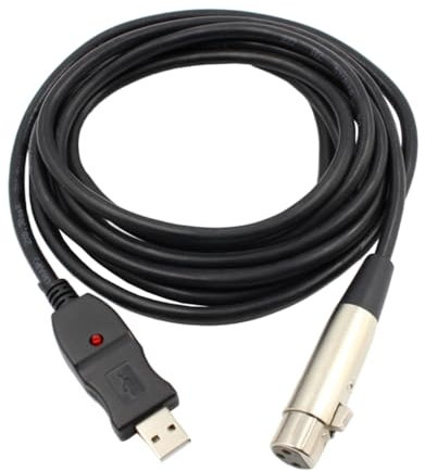 MAJORMENCH 3M Cavo Microfono USB Xlr da Adattatore Audio per Registrazione e Karaoke Plug Play Compatibile con Strumenti e Microfoni Del Suono
