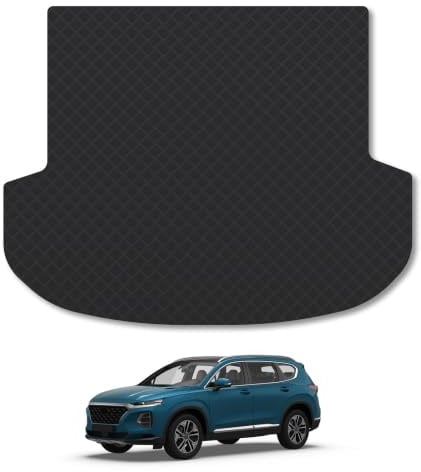 Fits Hyundai Santa Fe (2018-2024) 3mm Rubber Boot Mat | Tailored Fit Durable Boot Liner Full Coverage Protection Waterproof Accessories Easy Clean Anti Slip Made in the UK