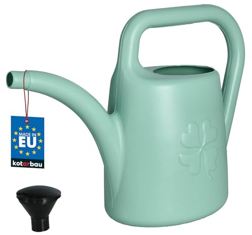 KOTARBAU® Gießkanne - 4,5 Liter - Giesskanne - mit Gießbrause - Oval - Kunststoff - Blumengießkanne mit Sieb - Salbeigrün - Giesskanne Zimmerpflanzen