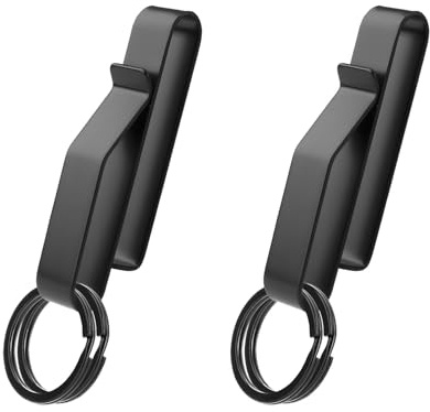 2PCS-Stainless Steel Tactical Key Holder with Detachable Rings for 1.5-2.25 Inch Duty Belts, Ideal for Police and Fire Personnel