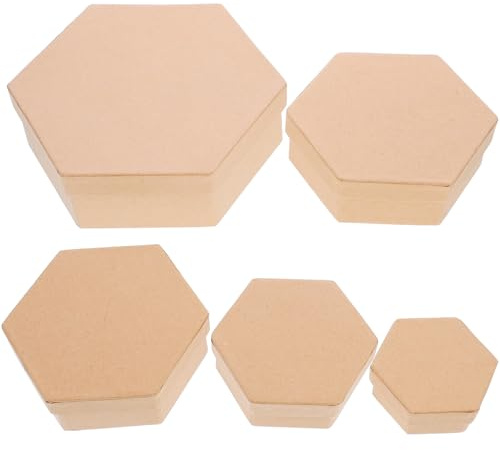 PAMINGONO Sechseckige Geschenkpapierbox aus Kraftpapier Vielseitig und Wiederverwendbar Selbstgemacht Geschenkverpackung für Verschiedene Anlässe und Dekoration
