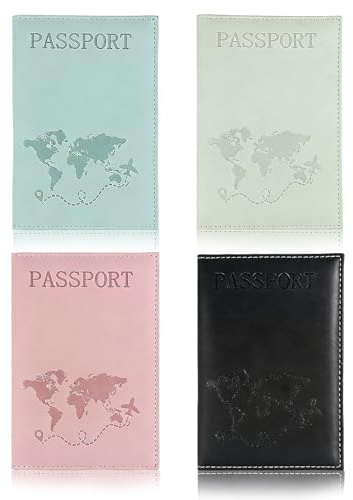 Cjytdkj Reisepasshülle, 4 Stücke Passport Hülle, Reisepass Hülle, 10×14cm | Reisepasshülle Personalisiert für Reisedokumente Kreditkarten Schutzhülle Reisezubehör