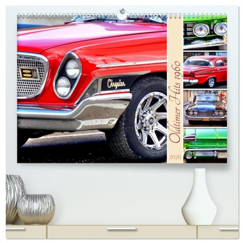 Oldtimer Hits 1960 (hochwertiger Premium Wandkalender 2026 DIN A2 quer), Kunstdruck in Hochglanz: PKW-Modelle verschiedener US-Marken aus dem Jahre 1960 (CALVENDO Mobilitaet)