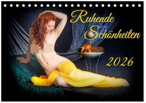 Ruhende Schönheiten (Tischkalender 2026 DIN A5 quer), CALVENDO Monatskalender: Erotische Frauen, liegend, im Stil alten Gemälde fotografiert. (CALVENDO Erotik)