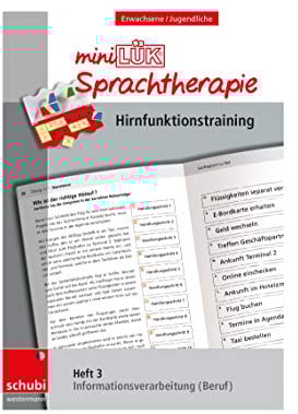 miniLÜK-Sprachtherapie - Hirnfunktionstraining: Heft 3 Informationsverarbeitung Beruf: Infomationsverarbeitung Beruf (Schubi-LÜK-Sprachtherapie Erwachsene)