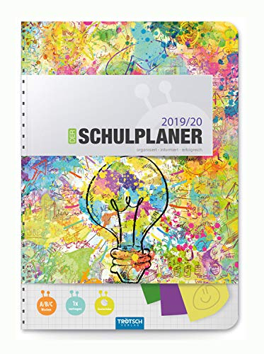 Trötsch Verlag 201930 - Schulplaner 2019/2020, bunt, DIN A5, mit Stickern: Timer mit Umschlag und Tasche