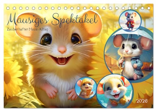 Mausiges Spektakel. Zauberhafter Maus-Alltag (Tischkalender 2026 DIN A5 quer), CALVENDO Monatskalender: Ein jahr voller Mäusemagie mit kleinen Cartoon-Helden (CALVENDO Tiere)