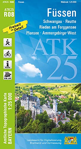 ATK25-R08 Füssen (Amtliche Topographische Karte 1:25000): Schwangau, Reutte, Rieden am Forggensee, Plansee, Ammergebirge-West (ATK25 Amtliche Topographische Karte 1:25000 Bayern)