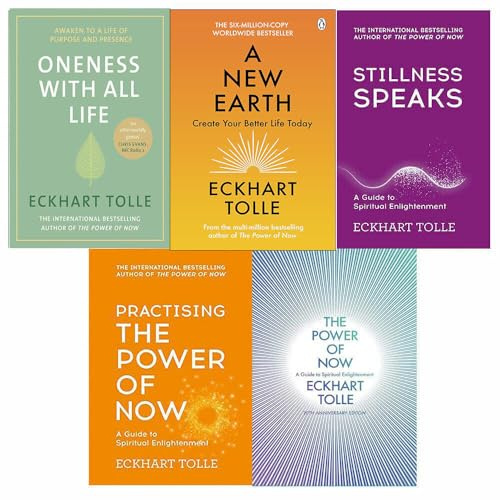 Eckhart Tolle The Power Of Now Collection 5 Books Set (The Power of Now, Practising the Power of Now, Stillness Speaks, A New Earth, [Hardcover] Oneness With All Life)