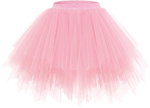 Bridesmay Donna Breve Partito Tutu Vintage Ballerina Gonna Cosplay Sottogonne Light Coral L