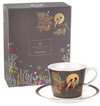 Sara Miller for Portmeirion Chelsea Cup and Saucer, Ceramic Grey, 230 x 185 x 95 cm