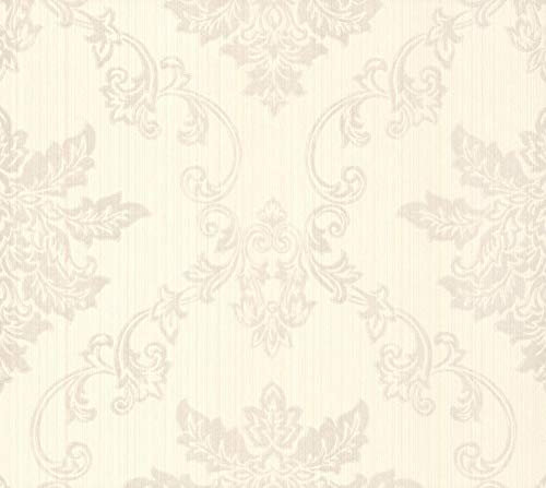 Rasch Papier peint intissé Textile Rose More baroque beigecreme Brillance 110602