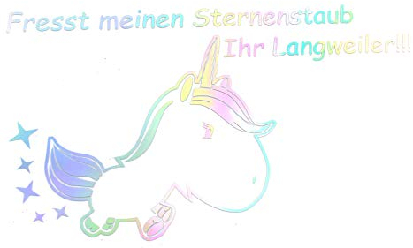 Finest Folia Einhorn Sternenstaub Aufkleber 13x11 cm Fun Sticker Auto Dekor Unicorn Autoaufkleber (K074 Hologramm)