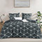 RUIKASI Bettwäsche 220x240 3 teilig Anthrazit - Bettbezug 220 x 240 Set mit Geometrie Muster, Bettwäsche-Set 240x220 aus Mikrofaser mit Reißverschluss Weich und Bügelfrei