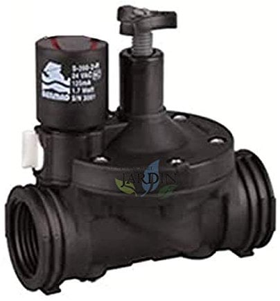 Suinga ELECTROVALVULA 1 1/2 9V Bermad con regulador de caudal serie 200, uso residencial y agrícola. Funciona con programadores de riego a batería 9V
