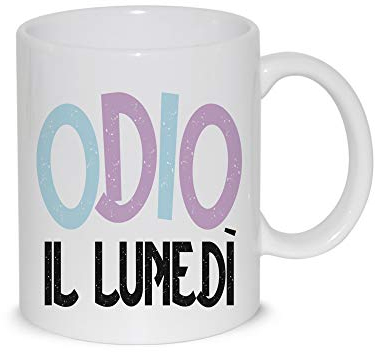 thedifferent Tazza Mug Odio Il Lunedi Frase Simpatica Thè/Latte - Idea Regalo