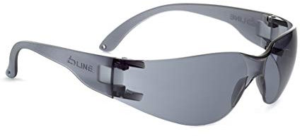 bollé Safety PSSBL30-408, BL30 - Gafas de seguridad, antiarañazos, revestimiento antivaho, marco negro translúcido, lentes ahumadas, talla única