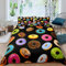 Loussiesd Donuts Bettbezug Set für Mädchen Jungen Kinder Schokolade Donut Betten Set Dekorative Sweet Dessert Drucken Bettwäsche Set 135x200cm Bright Bunt 2St