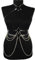 cdhgsh Womens Punk Kunstleder Taillengürtel Neckholder Neck Body Brustgurt mit Chain Chest Harness Schwarz