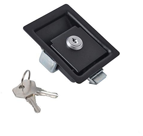 Outils de Verrouillage Remorque, MoreChioce Paddle Verrouillage Poignée Verrou de Porte avec Clés en Acier au Carbone Serrure de Porte d'Entrée de Palette de Voiture pour Caravane Camion Camping-car