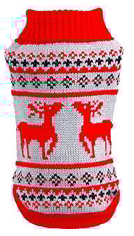 GUOCU Haustier Pullover Winter Katze Hundepullover Weihnachten Hunde Strickpullover,Warmer Hunde Katze Mantel Jacke Weste Welpen Kleidung Kleiner Hund Wintermantel Haustier Pullover Rot M