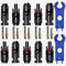GTIWUNG 5 Pares Conector Solar Fotovoltaico, Macho/Hembra Conector Impermeable de Anillo de Sello Impermeable, Conectores de Cable de Panel Solar para Sistema Fotovoltaico, Negro