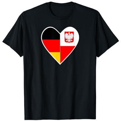 Nationalität & Freundschaft - Deutsch und Polen - Herz T-Shirt