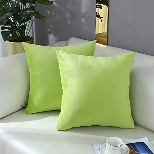 mixeoo Comfy Kissenhüllen für Sofakissen, quadratisch, dick, Samt, superweich, für Sofa, Couch, Wohnzimmer, Stuhl, 2 Stück, 45,7 x 45,7 cm