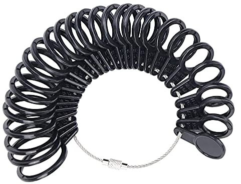 MMOBIEL Ringmaß Ringstab Messwerkzeug für US 2-15 / EU 41-76 / JAP 1-13 / HK 3-34 mit halben Maßen inkl. Kit Ringset, Edelstahl