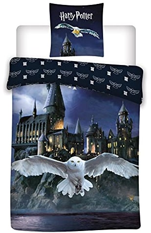 Bettwäsche-Set Harry Potter, Bettbezug 140 x 200 cm Kissenbezug, Hogwarts, 3 Stück, 63 x 63 cm, 100% Polyester