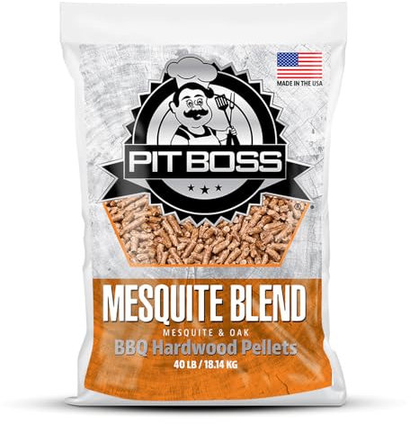 Pit Boss 100% All-Natural Hardwood Mesquite Blend BBQ Grilling Pellets, 40 Pound Bag, Brown