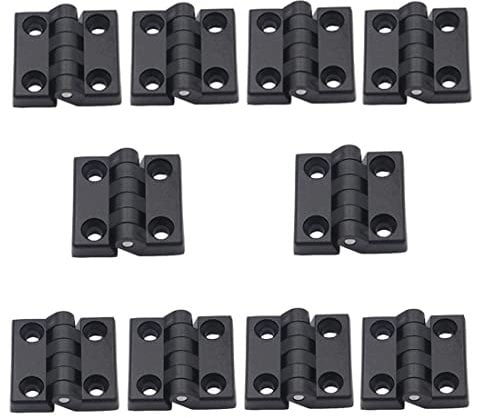 bnafes Hinge1.97 /50mmx50mm Black Plastic Cabinet Door Reinforced Ball Bearing Hinge -10pcs