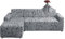 Jaotto Sofa Überwürfe Sofabezug Elastische Spandex Stretch Sofabezüge Couchbezug für L-Form Sofa Universal Waschbar Sofaüberwurf 2er Antirutsch(3 Sitzer+4 Sitzer,Stil Grau)