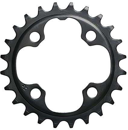 Einzelnes Kettenblatt,Asudaro 22T/24T MTB Kettenblatt 4-Loch 64 mm BCD Fahrrad Narrow Wide Kettenblatt Kohlenstoffstahl Fahrradkettenblatt Fahrradreparaturwerkzeug für Rennrad Mountainbike BMX MTB,24T