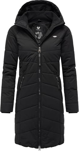 Ragwear Damen Wintermantel warmer wasserdichter Steppmantel lang mit Kapuze Dizzie Coat XS-6XL