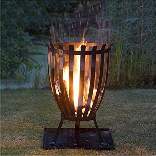Garten-Feuerstelle, tragbarer Grill, Grillgestell, Feuerstellen im Freien, Gusseisen-Feuerstelle für Garten und Terrasse, runder Garten-Tripound-Terrassenofen mit Grillschale, Holzkohle für Campi