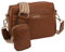 VX VONXURY Damen Umhängetasche, Klein Veganem Leder Crossbody Bag Schultertasche mit Breiten Gurten, Braun
