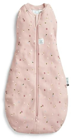 ergoPouch Cocoon Baby-Schlafsack, 1,0 Tog, 0 Monate, Wickelschlafsack, Temperaturkontrolle, tragbare Decke (Daisies)