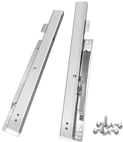 1 Paar Schubladenschienen Vollauszug mit Selbsteinzug, Auszugsschienen Bodenmontage 60 kg Tragfähigkeit (Size : 500mm)