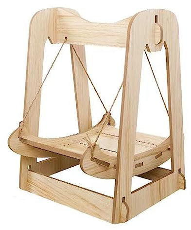 Wooden Cat Swing Hammock, Cat Window Perch, Cat Hanging Swing Toy Cat Hammock for Indoor Cats All Season Cat Sleeping Bed, Assemble Cat Shelves for Windowsill, Floor, Bedside