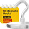 Neodymium Magnet Hooks - Heavy Duty Strong Magnetic Hooks for Cruise, Fridge, Wall, Kitchen, and Garage, Powerful Magnets with Hooks for Hanging, Bathroom, Ceiling, Van, and Grill (10, 130)