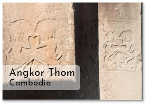 Angkor Thom,the Most Famous Site in Cambodia, Design 2, Fridge Magnet
