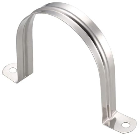 Unifizz 90mm(3.5) Rigid Pipe Strap 2 Holes U Bracket Cable Clamp, 304 Stainless Steel Tension Tube Clip Conduit Clamp Hanger 2pcs