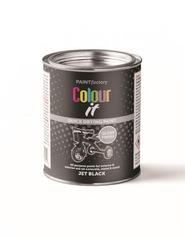 Inspired Essentials 300ml Non Drip Paint Tin Exterior Interior Hard Drying Performance Multi-Purpose Paint Tin for Metal, Wood, Plastic, Walls with Perfect Finish (1, Black Gloss)