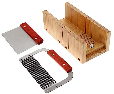 TOPPERFUN Handgefertigter Seifenschneider Set Verstellbare Holz Seifenschneidewerkzeuge Für Kreative Seifenherstellung Geradschneider Für Seifen Kuchen
